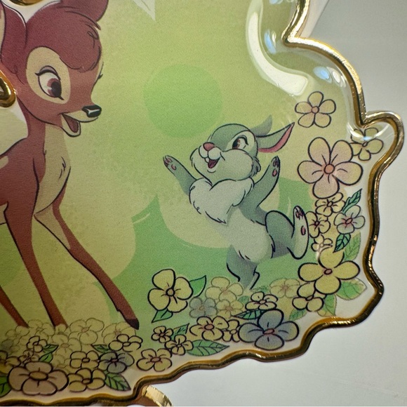 NWT. Disney Parks Bambi & Thumper Bunny Earth Sign Metal Keychain or Bag Charm. - Picture 7 of 10